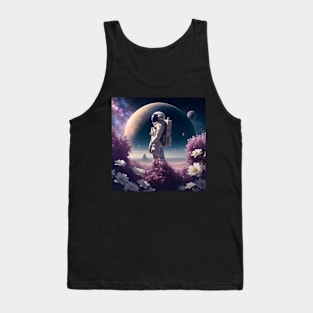 Astronaut on a flower planet Tank Top
